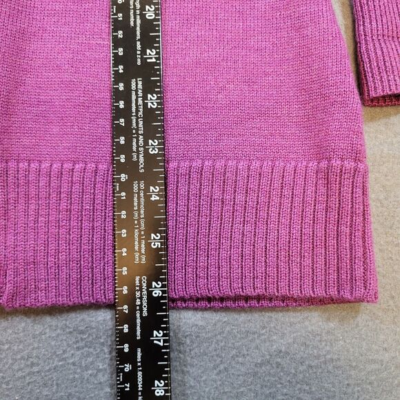 Eileen Fisher Womens Cardigan Sweater Petite Medium PM Purple Merino Wool Italy - Picture 6 of 16